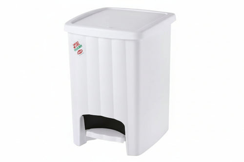 Pattumiera A Pedale Margherita In Polipropilene Lt.20- - Cm.30X26X38,5H. - Colore Bianco - 2 Pezzi Stefanplast