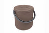 Pattumiera Tonda Eureka Tortora Con Coperchio In Polipropilene- - Cm.27X29H. Lt.15 - 3 Pezzi Stefanplast