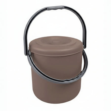 Pattumiera Tonda Eureka Tortora Con Coperchio In Polipropilene- - Cm.30X31H. Lt.20 - 3 Pezzi Stefanplast