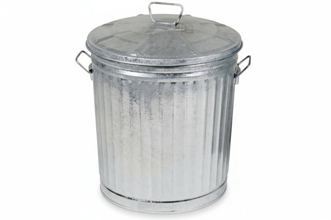 Bidone In Lamiera Zincata Con Coperchio Lt.7 Ø Cm.23X27H. Xtra