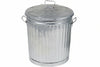 Bidone In Lamiera Zincata Con Coperchio Lt.35 Ø Cm.37X41H. Xtra