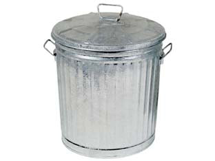 Bidone In Lamiera Zincata Con Coperchio Lt.35 Ø Cm.37X41H. Xtra