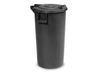 Bidone Per Immondizia Coperchio Con Cerniera Lt.100 Cm.42X94H. Nero Ics