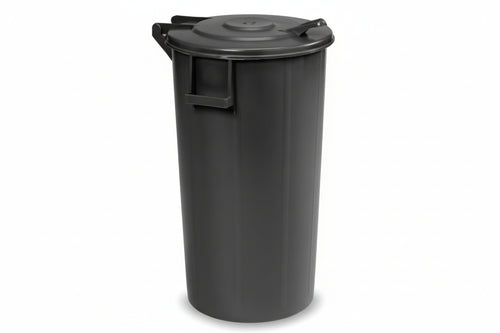 Bidone Per Immondizia Coperchio Con Cerniera Lt.100 Cm.42X94H. Nero Ics