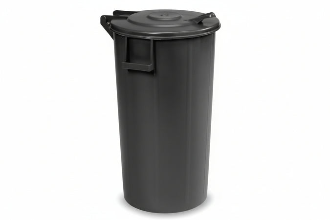 Bidone Per Immondizia Coperchio Con Cerniera Lt.100 Cm.42X94H. Nero Ics