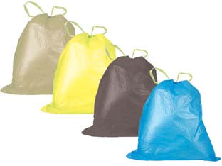 Sacco Pattumiera Raccolta Differenziata Con Maniglie Scorrevoli- - Cm.70X110 In Conf.Pz.10, Azzurro, Gr.200 - 45 Pezzi