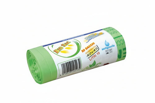 Sacco Pattumiera Biodegradabile E Compostabile- - Cm.50X60, Rotolo Pz.10 - 24 Rotolo
