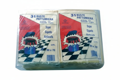 Sacco Pattumiera Con Laccio Di Chiusura Giallo Pz.31- - Cm.60X70 Gr.600 - 20 Confezione Cp