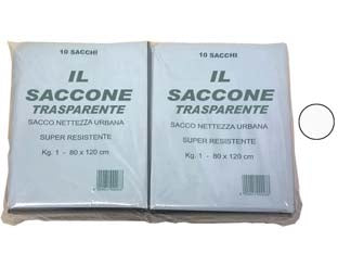 Sacco Il Saccone Trasparente Pz.10- - Cm.80X120 Kg.1 - 10 Confezione Cp
