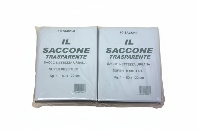 Sacco Il Saccone Trasparente Pz.10- - Cm.80X120 Kg.1 - 10 Confezione Cp