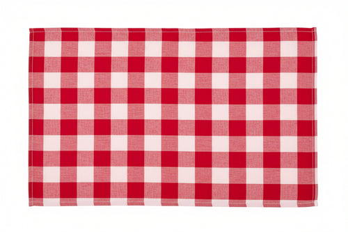 Tovagliato Sunny Felpato Quadrettato Rosso- - Cm.140H, Rotolo Da Mt.20 - 20 Mt