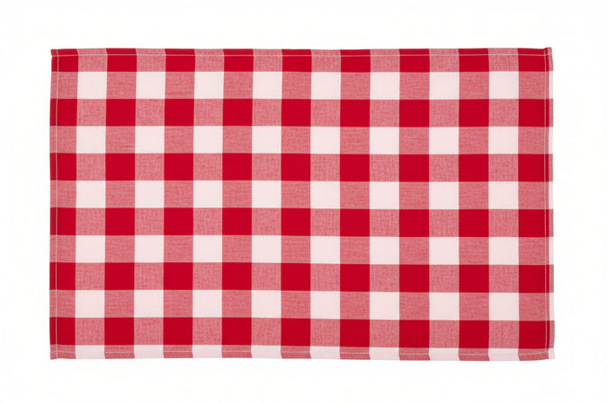 Tovagliato Sunny Felpato Quadrettato Rosso- - Cm.140H, Rotolo Da Mt.20 - 20 Mt