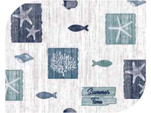 Tovagliato Riviera Felpato Pesante Disegno Mare 904- - Cm.140H, Rotolo Da Mt.20 - 20 Mt