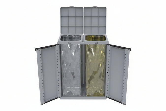 Pattumiera Armadio Ecoline2 Per La Raccolta Differenziata Mm.680X390X887H Terry