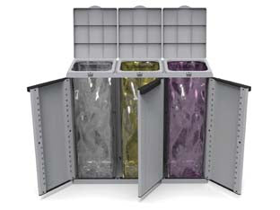 Pattumiera Armadio Ecoline3 Per La Raccolta Differenziata Mm.1020X390X887H Terry