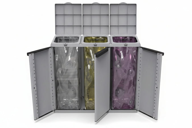 Pattumiera Armadio Ecoline3 Per La Raccolta Differenziata Mm.1020X390X887H Terry