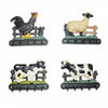 Ganci Appenditutto In Ghisa Decorati In Set Da Pz.4 Decoro: Gallo, Maiale, Mucca, Oca Xtra