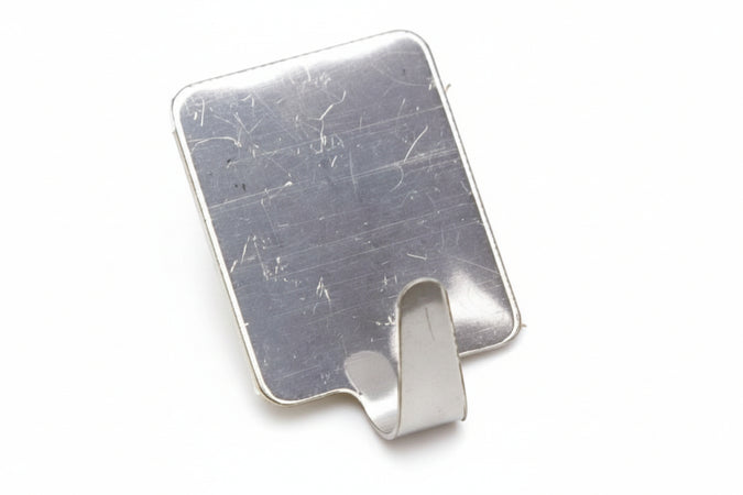 Ganci Adesivi Inox- - Mm.25X33H. - 100 Pezzi