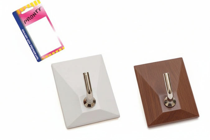 Ganci Adesivi In Plastica 1 Posto In Blister- - Mm.30X40, Bianco - In Bl.2 Pz. - 12 Blister