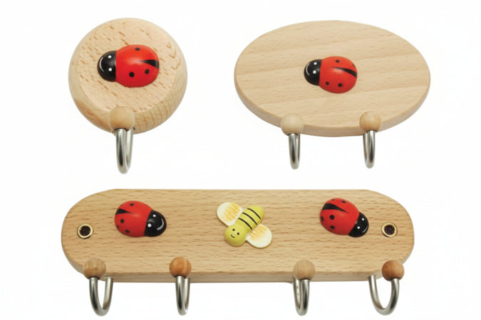 Gancio Coccinella Legno- - 1 Posto - 20 Pezzi