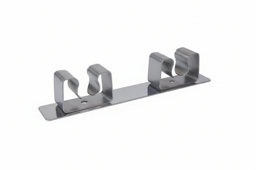 Gancio Appendiscopa 2 Posti Acciaio Inox