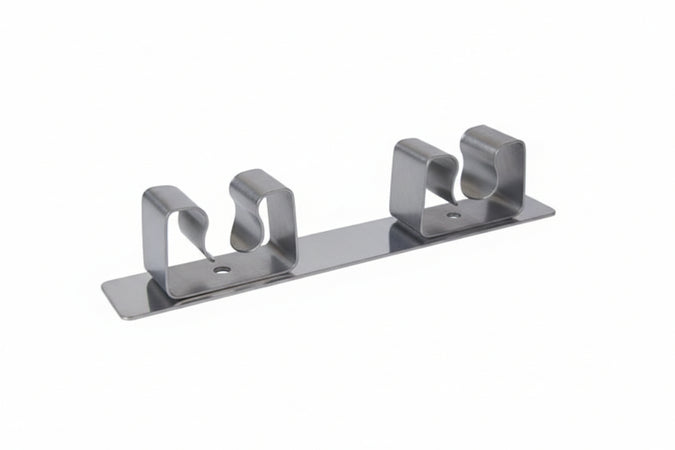 Gancio Appendiscopa 2 Posti Acciaio Inox