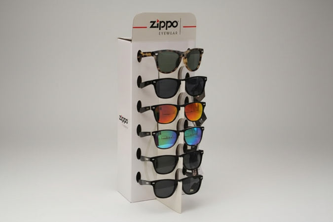 Espositore Occhiale Da Sole Policarbonato Serie Classic Pz.6- - Cm.18X16X43H. - 1 Espositore Zippo
