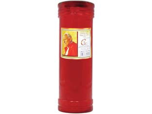 Cero Votivo Papa Giovanni- - Ø Cm.8X21H. Gr.400 Durata 86 Ore Circa - 12 Pezzi