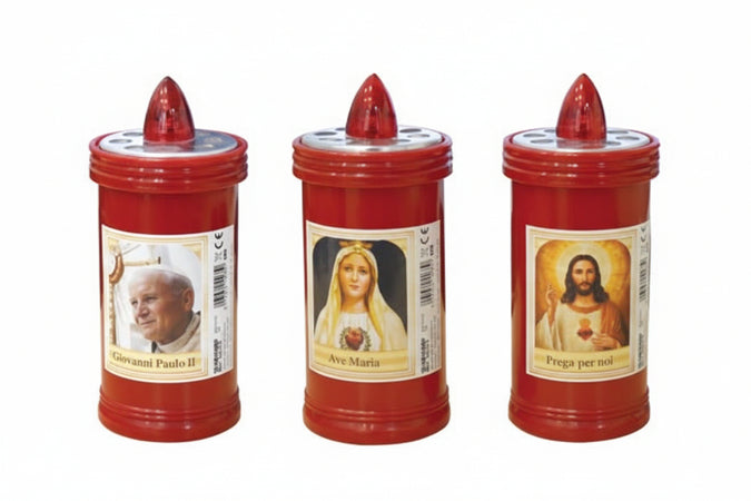 Lumino Votivo Elettrico In Plastica Durata 90 Giorni- - Ø Cm.6,7X15H. - 30 Pezzi