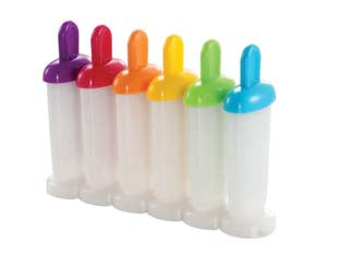 Stampi Per Ghiaccioli Bambini- - Supporto Cm.12X16, Nr.6 Stampi H Cm.12 - 2 Pezzi Tescoma