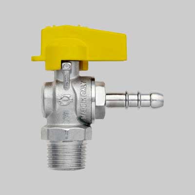 Rubinetto A Squadra Per Gas Maschio/Portagomma 1/2 X Ø 14 Mm - F.I.V.