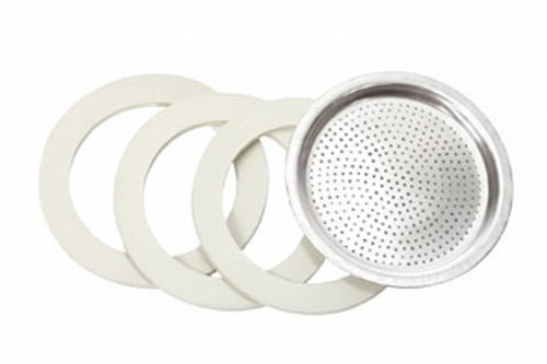 Set 3 Guarnizioni E 1 Filtro Per Moka- - 1 Tazza In Bustina - 10 Busta
