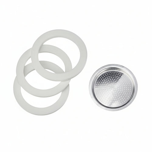 Set Guarnizioni Moka Pz.3 + 1 Filtro- - 3/4 Tazze - 6 Blister Bialetti