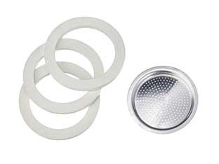 Set Guarnizioni Moka Pz.3 + 1 Filtro- - 9 Tazze - 6 Blister Bialetti