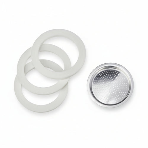 Set Guarnizioni Moka Pz.3 + 1 Filtro- - 12 Tazze - 3 Blister Bialetti