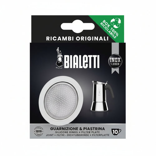 Set Guarnizioni Pz.1 + 1 Filtro Per Caffettiera Acciaio- - 4 Tazze - 3 Blister Bialetti