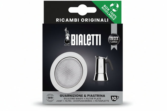 Set Guarnizioni Pz.1 + 1 Filtro Per Caffettiera Acciaio- - 6 Tazze - 3 Blister Bialetti