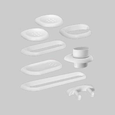 Set Bagno 8 Pezzi 'Vela' Colore Bianco - Saniplast