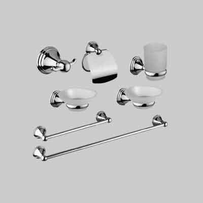 Set Bagno 'Sara' 7 Pezzi Cromo - Vetro