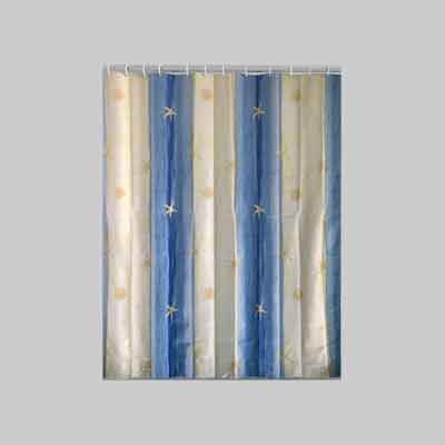 Tenda Doccia In Poliestere 'Oltremare' 240X200 Cm - Beige/Azzurro - Gedy