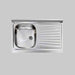 Lavello Inox Una Vasca Appoggio 80X50 Cm - Gocciolatoio Sx