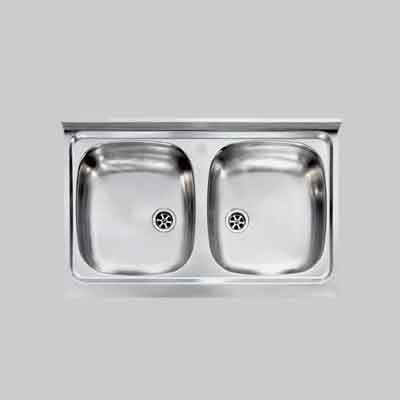 Lavello Inox Due Vasche 80X50 Cm