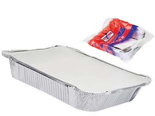 Vaschetta Alluminio Con Coperchio- - 4 Porzioni, Pz.3 - 24 Pezzi Ottimo