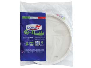Piatti Pizza Reuse Bianchi Confezione Pz.6- - Ø Mm.320 - 30 Confezione Dopla