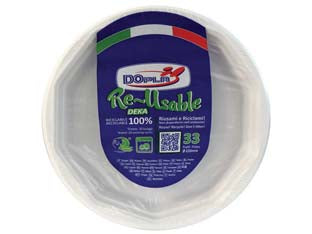 Piatti Fondi Ottagonali Reuse Bianchi Confezione Pz.25- - Ø Mm.220 - 24 Confezione Dopla