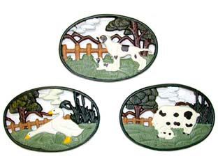 Sottopentole Ovali In Ghisa Decorati In Set Da Pz.3 Xtra