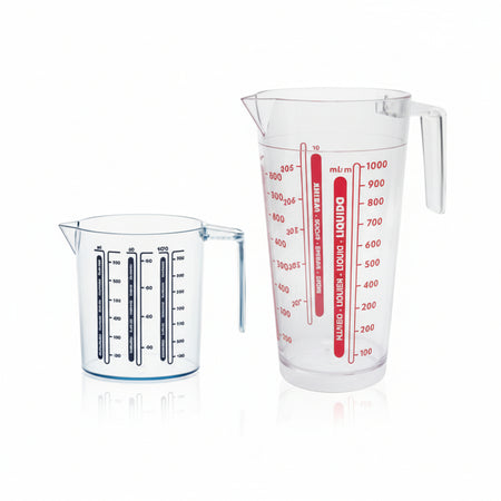Caraffa Graduata Con Manico- - Grande Lt.1 - Ø Cm.11X21H. - 6 Pezzi Cosmoplast