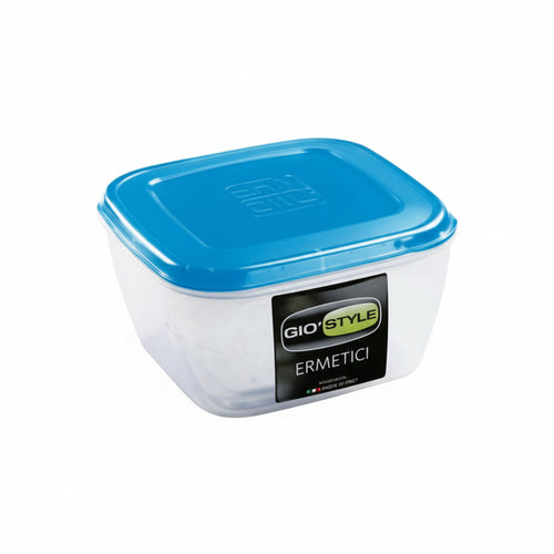 Contenitori Ermetici Quadrati Per Alimenti In Plastica- - Lt.1,00 - Cm.15X15X8H - 6 Pezzi Giostyle