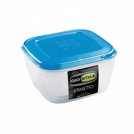 Contenitori Ermetici Quadrati Per Alimenti In Plastica- - Lt.1,50 - Cm.16X16X9H - 6 Pezzi Giostyle