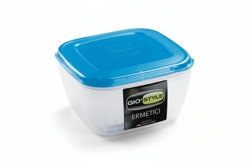 Contenitori Ermetici Quadrati Per Alimenti In Plastica- - Lt.2,00 - Cm.18X18X11H - 4 Pezzi Giostyle